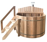 Swankia Baignoire Spa Carrée Extérieure en Cèdre Canadien au Design Moderne, Chauffée au Bois, Autoportante, Installation Facile, 60 Jets, Garantie 1 An