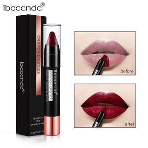 Ibcccndc Delineador de labios y lápiz labial Tinta mate Retráctil Maquillaje de larga duración Crayón de labios de terciopelo metálico - Product Image 5
