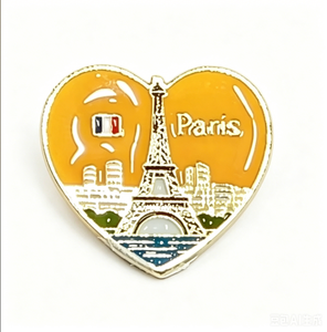 Épinglette personnalisée en forme de cœur, Tour Eiffel, souvenir de <span class=keywords><strong>Paris</strong></span>, en alliage de zinc, multi-styles, badge artisanal en métal personnalisé pour cadeaux - Product Image 1