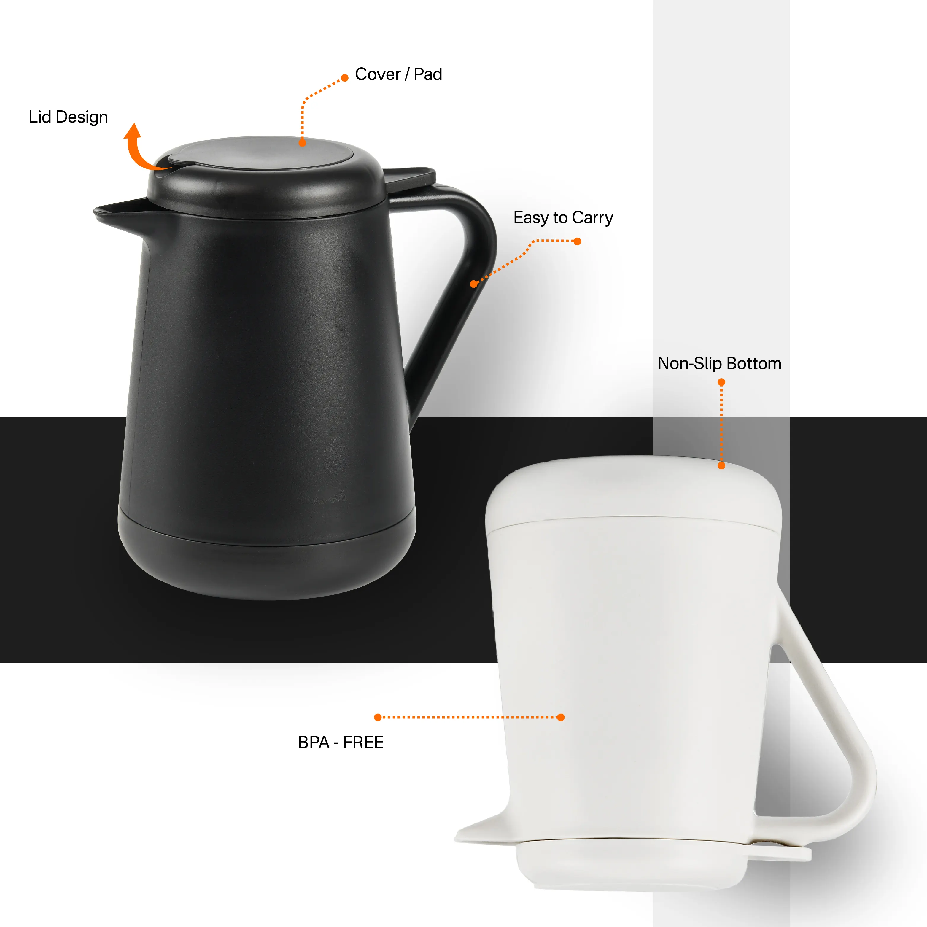 ترمس وعاء القهوة الكلاسيكي 20 أونصة مزدوج الجدار مصنوع من الفولاذ المقاوم للصدأ للشاي والقهوة للاستخدام الخارجي