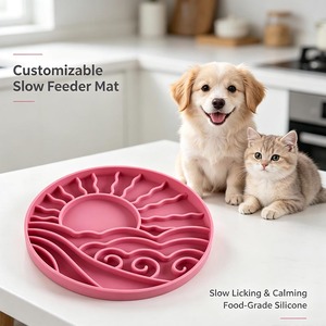 Custom Logo Exclusive Design Oval Shape Waterproof Wet Food Lick <b>Mat</b> Silicone Material Slows Eating Factory-Qualified Test - Product Image 6