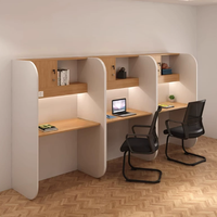 Nouveaux bureaux informatiques modernes en bois, personnalisables et réglables, pour usage commercial, avec étagères de bureau durables et tiroirs de rangement pour dossiers.