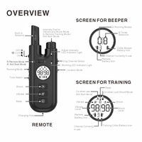 2-in-1 Wasserdichtes Jagd-Beeper-Halsband & Fernbedienung Hundetrainingshalsband mit 3 Trainingsmodi Vibration Schock Piepton