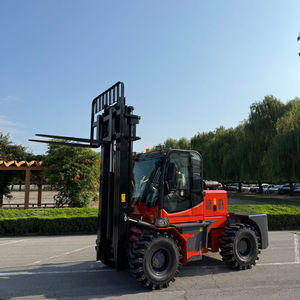 Chariot élévateur tout-terrain à 4 roues motrices homologué CE, chariot élévateur diesel robuste pour terrains accidentés, pour travaux en extérieur - Product Image 3