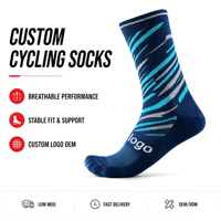 Chaussettes de cyclisme sur route techniques à logo personnalisé, rayures dynamiques, maille respirante et soutien de la voûte plantaire