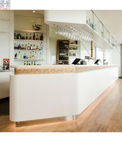 Comptoir de bar miniature en pierre artificielle et bois de haute qualité, forme ronde, design moderne, écologique, pour hôtel, supermarché