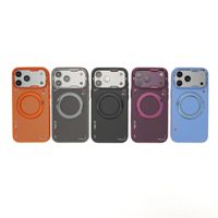 Coques de téléphone portables fines en fibre de carbone pour iPhone 17 18 Pro Max avec anneau magnétique invisible et support métallique rotatif, coque de protection