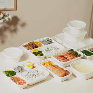 Fiambrera desechable de espuma PLA biodegradable al por mayor de fábrica hecha de almidón de maíz y papel Kraft envasado de alimentos compostable - Product Image 2