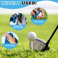 Toalla de microfibra portátil de 5.5 pulgadas con LOGO personalizado y gancho para limpiar palos de golf y accesorios para el campo de golf