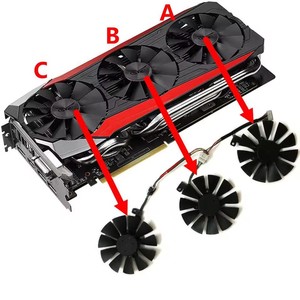 T129215SU, GPU VGA คูลเลอร์,พัดลมกราฟิกสำหรับ ASUS STRIX GTX1080 <span class=keywords><strong>GTX980ti</strong></span> GTX1080Ti GTX1070 GTX1060 GTX1070Ti การ์ด - Product Image 1