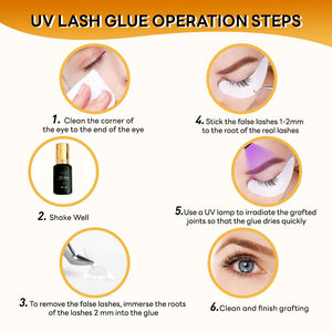 Nouveau produit, colle à cils UV à marque privée, séchage rapide à la lumière LED, imperméable, forte tenue, colle à extensions de cils de 8 semaines de durée, apprêt - Product Image 3