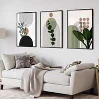 Art mural nordique minimaliste moderne, plante verte, géométrie abstraite, impression sur toile, affiche Morandi, peinture à l'huile, sans cadre, décoration