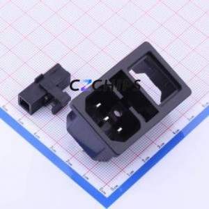 S-03F-<b>12S</b>-4-<b>1</b>.5 AC Power Connector Connector IEC 320-C14 <b>1</b> 3 Panel Mount - Product Image 2