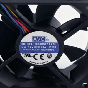 PLC <strong>AVC</strong> DC 12V 0.7A Cooling Fan DS08025T12U 4Pin 80x80x25mm Warranty Product - Product Image 1