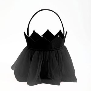 Cesta de tul personalizada con diseño de corona para Pascua, al por mayor, duradera, para caza de huevos y dulces, con asa - Product Image 2