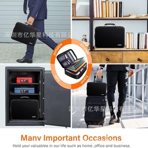 Sac de rangement ignifuge Jundun, étui à documents imperméable de 14,17 pouces pour les voyages d'affaires - Product Image 3