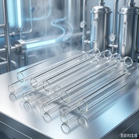 Tube en verre de quartz clair poli à extrémité ouverte, à faible teneur en hydroxyle, de différentes tailles, à haute pureté et à haute teneur en ozone, en promotion