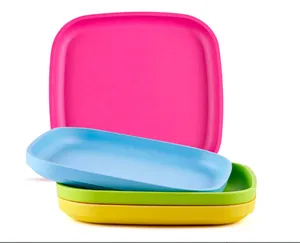 Vaisselle en bambou empilable pour enfants, Set d'assiettes en PLA pour enfants, ensemble de vaisselle pour les enfants et les tout-petits, lavable au lave-vaisselle