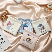 Trousse de maquillage portable Shrapnel Mini pochette cosmétique à fermeture automatique avec un design imprimé mignon en matériau PU