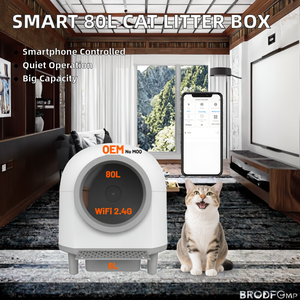 OEM ODM ドバイ <span class=keywords><strong>80L</strong></span> プラスチック製セルフクリーニング猫用トイレ 低騒音 アプリ Wifi制御 インテリジェント電動自動猫トイレ - Product Image 6