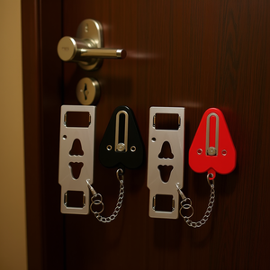 Serrures de voyage 2 pièces en acier inoxydable, loquet de sécurité portable pour porte, pour la sécurité à la maison, à l'hôtel, en appartement, avec fonction antivol - Product Image 2