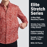 Chemise extensible résistante pour homme, imprimée floral et cachemire sur toute la surface, vente en gros de vêtements pour hommes, directement de l'usine, meilleur fournisseur