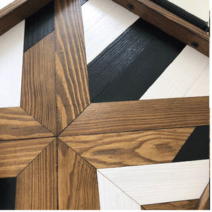 Plateaux de service en résine noire à motifs géométriques Plateau de service décoratif en <span class=keywords><strong>bois</strong></span> pour café <span class=keywords><strong>et</strong></span> thé avec poignées peintes pour usage domestique - Product Image 6