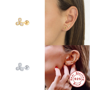ROXI S925 - Pendientes de Plata de Ley con Diseño de Flor de 3 Pétalos, Joyería Simple y Moderna para Mujer - Product Image 6