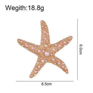 Elegante Spilla a Forma di Stella Marina in Stile Retrò Coreano, Preziosa Corsage con Stella Marina Incastonata per Cappotti, Abiti, Matrimoni e Fidanzamenti per Bambini - Product Image 3