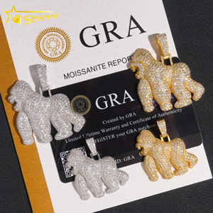 Iced Out Little Chimp Colgante 925 Plata Vvs Moissanite Gorilla Colgantes Hip Hop Moda King Kong 18K Chapado en oro 925 Plata - Product Image 1