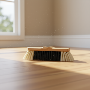 Cabezal de escoba Sorex de 30 cm con mango de madera y cerdas blancas y negras para limpieza en interiores - Product Image 3