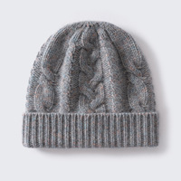 Bonnet en cachemire pur 100% tricoté à la main de luxe de la Mongolie intérieure, bonnet d'hiver pour femmes