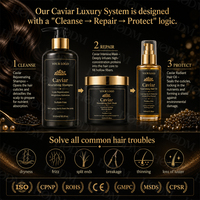 Sérum Capillaire Luxueux au Caviar Éclatant pour Brillance et Protection Thermique - Non Gras, Anti-Frisottis, Marque Privée, OEM, Vente en Gros
