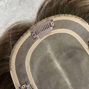 Topper respirant en soie mono PU 5*6 3*5, balayage, cheveux humains vierges bruts européens russes, sur mesure en usine - Product Image 1