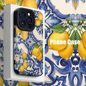 <span class=keywords><strong>Coque</strong></span> de téléphone portable en cuir à motif <span class=keywords><strong>citron</strong></span> et cure-dent tendance pour <span class=keywords><strong>iPhone</strong></span> 16, 15, 14, 13, 17, 18 Pro Max - Product Image 1