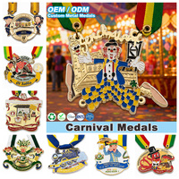 Op maat gemaakte OEM zinklegering holle carnavalsparade Europese volksfestival herdenkingsmedaille 3D 2D metaal met bedrukt lint