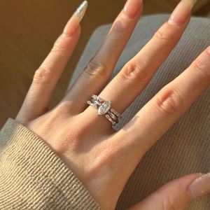 Dylam Simple Minimalist Design Stylish Jewelry Women S925 <b>Silver</b> Open <b>Adjustable</b> Resizable 5A Zirconia Wedding Band <b>Rings</b> - Product Image 2