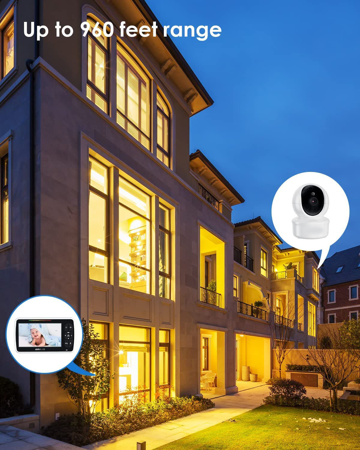 5 inch cheap hot selling good quality smartree baby home camera, baby monitor camera