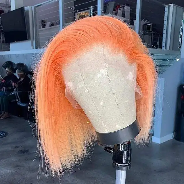Оптовая продажа, парик розового, оранжевого, синего, красного, серого, бирюзового цвета, 613 блонд, бразильские натуральные человеческие волосы, длинный парик с фронтальной шнуровкой, Боб