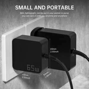 USB C 65W GAN <span class=keywords><strong>Cargador</strong></span> <span class=keywords><strong>de</strong></span> computadora portátil Tipo C Adaptador <span class=keywords><strong>de</strong></span> CA Fuente <span class=keywords><strong>de</strong></span> alimentación <span class=keywords><strong>Cargador</strong></span> <span class=keywords><strong>de</strong></span> computadora para Lenovo Dell Hp <span class=keywords><strong>Acer</strong></span> Chromebook Asus Sony - Product Image 6