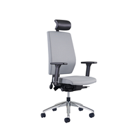 Chaise de bureau minimaliste rembourrée en tissu avec support lombaire gonflable et roulettes silencieuses