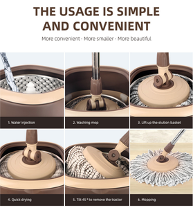 Hộ Gia Đình Nước Lau Với Xô Duy Nhất Quay Lau Và Thép Không Gỉ Xô Cho Tay Báo Chí Miễn Phí Tay Lau Xô - Product Image 5