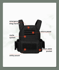 Gilet tactique modulaire en polyester 1000D taille renforcée et réglable Gilet de poids de randonnée Airsoft avec plusieurs accessoires - Product Image 4