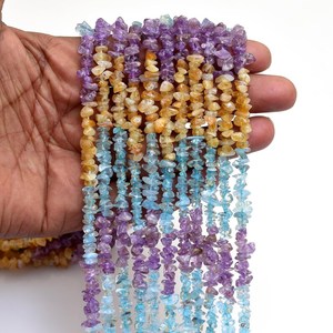 ลูกปัดชิปพลอยสีรุ้งลูกปัดหินหลายเม็ดสำหรับทำเครื่องประดับ - Product Image 1