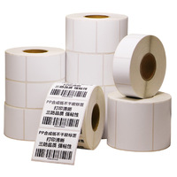 Label Perekat Grosir Stiker Kustom Roll Thermal Langsung 60*40 Label Pengiriman Printer Logo Kustom Label Barcode Stiker