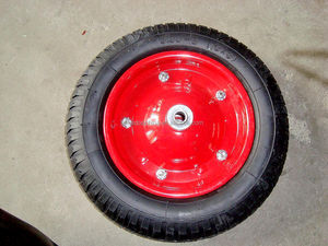 Personnalisable 13 pouces 3.25/3.00-8 jante en métal <span class=keywords><strong>roue</strong></span> en caoutchouc pneumatique <span class=keywords><strong>gonflable</strong></span> pneu rempli d'air roues de brouette pour camions de main - Product Image 5