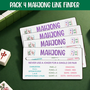 Paquete de 4 Lectores de Líneas de Mahjong Americano de Acrílico, Reglas Claras y Visibles, Buscador de Líneas Profesional, Regalos de Mahjong y Póker para Mujeres, Caja de Regalo - Product Image 2
