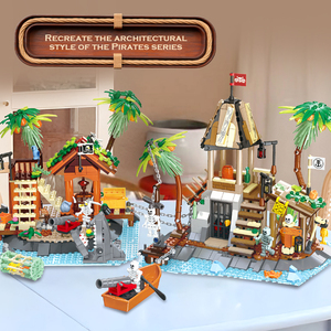 Ensemble de blocs de construction de la série <span class=keywords><strong>Île</strong></span> <span class=keywords><strong>des</strong></span> <span class=keywords><strong>pirates</strong></span>, ensemble du roi <span class=keywords><strong>des</strong></span> <span class=keywords><strong>pirates</strong></span>, décoration de la maison, cadeau pour enfants - Product Image 4