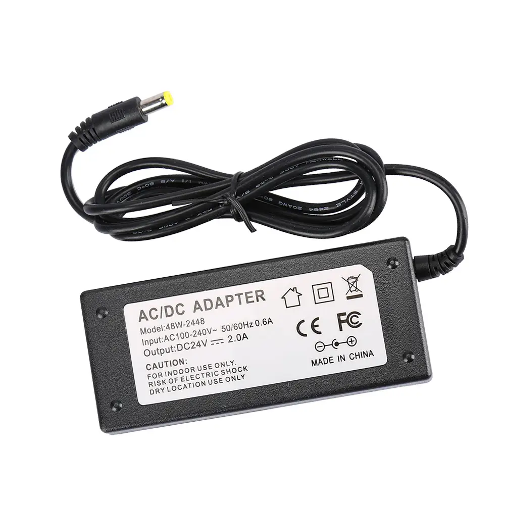 Adaptador de potência, adaptador de entrada 100-240v ac 50/60hz a dc 12v 4a 24v 2a