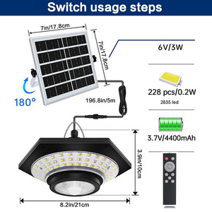 <span class=keywords><strong>Lampadario</strong></span> <span class=keywords><strong>Solare</strong></span> 228 LED Separabile IP65 per Interni ed Esterni con Telecomando, Luci da Giardino Regolabili a Tre Colori - Product Image 4
